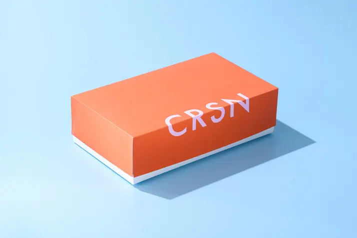 a box with CRSN text Design